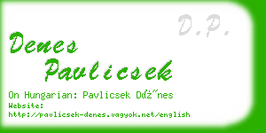 denes pavlicsek business card